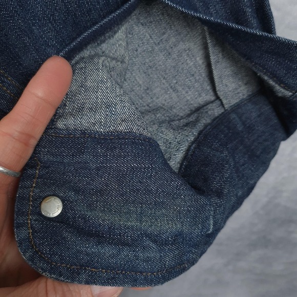 Vintage GAP Denim Shirt Mens Large Long Sleeve Button Front Point Collar 90s - Picture 7 of 16